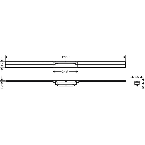 Решетка для водоотводящего желоба Hansgrohe RainDrain Flex, 120 см, укорачиваемая 56047000, хром Решетка для водоотводящего желоба Hansgrohe RainDrain Flex, 120 см, укорачиваемая 56047000, хром