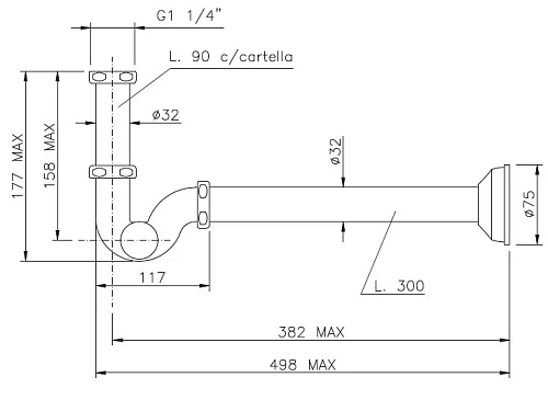 Сифон для биде Nicolazzi 5569 5569CR Сифон для биде Nicolazzi 5569 5569CR