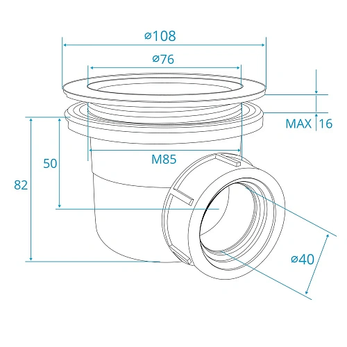 Сифон для поддона RGW S-10 90 мм 18241110-00 Сифон для поддона RGW S-10 90 мм 18241110-00