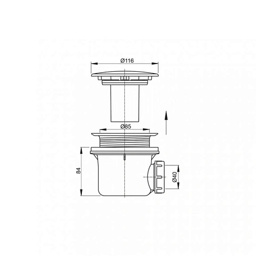 Сифон для поддона Эстет AlcaPlast (D 90 мм) A39CR Сифон для поддона Эстет AlcaPlast (D 90 мм) A39CR