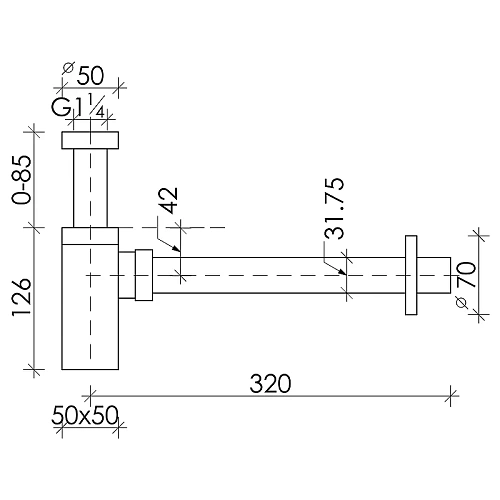 Сифон для раковины Ceramica Nova 70002MB Сифон для раковины Ceramica Nova 70002MB