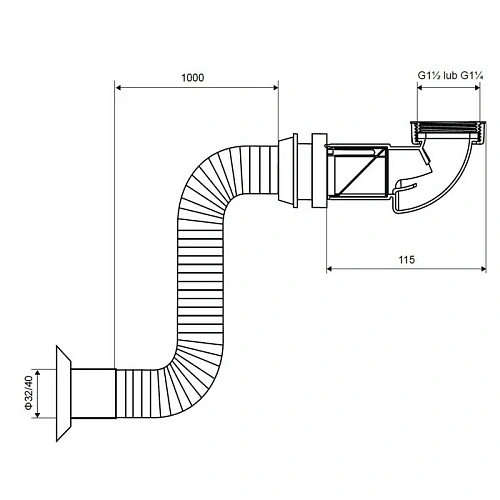 Сифон для раковины EXCELLENT с гофрой INPU.8075628.WH Сифон для раковины EXCELLENT с гофрой INPU.8075628.WH