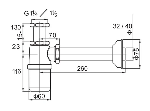 Сифон для раковины Gid G-46PL 1/4 75504S белый Сифон для раковины Gid G-46PL 1/4 75504S белый
