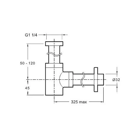 Сифон для раковины Jacob Delafon E78297-CP бутылочный, латунный Сифон для раковины Jacob Delafon E78297-CP бутылочный, латунный