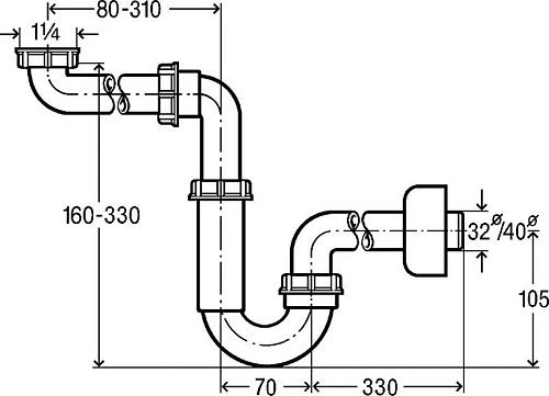 Сифон для раковины Viega 606220 Сифон для раковины Viega 606220