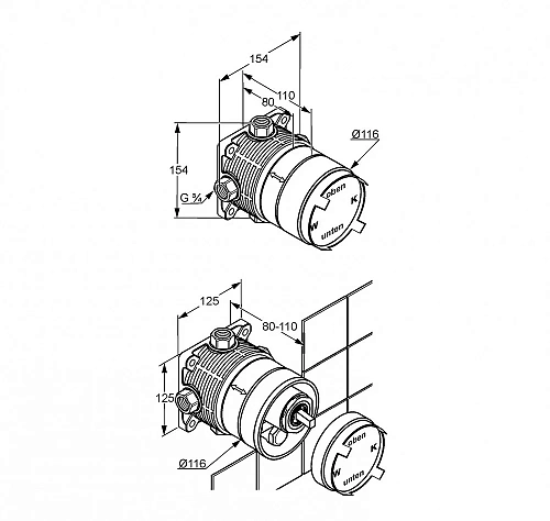 Скрытая часть Kludi Flexx.Boxx 88077 Скрытая часть Kludi Flexx.Boxx 88077