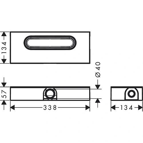 Скрытая часть для душевого слива Hansgrohe uBox universal, плоская установка 01000180 Скрытая часть для душевого слива Hansgrohe uBox universal, плоская установка 01000180