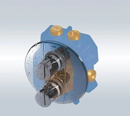 Скрытая часть центрального термостатического смесителя GROHE Rapido T, хром (35500000) Скрытая часть центрального термостатического смесителя GROHE Rapido T, хром (35500000)