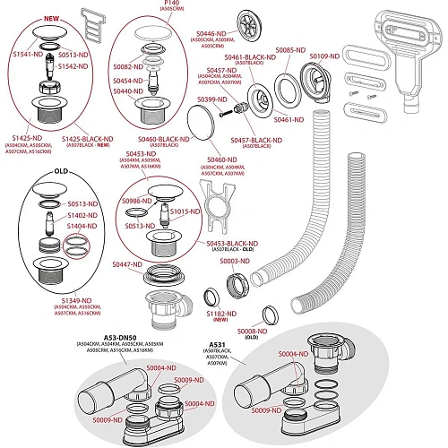 Слив-перелив Alcaplast A505CKM-80 (длина 80 см) click/clack пластик/металл Слив-перелив Alcaplast A505CKM-80 (длина 80 см) click/clack пластик/металл