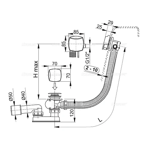 Слив-перелив AlcaPlast A564KM3 Слив-перелив AlcaPlast A564KM3