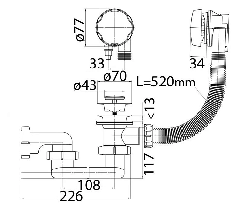 Слив-перелив CEZARES CZR-STP1-01 полуавтомат Слив-перелив CEZARES CZR-STP1-01 полуавтомат