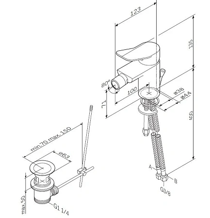 Смеситель для биде AM.PM X-Joy F85A83100 Смеситель для биде AM.PM X-Joy F85A83100