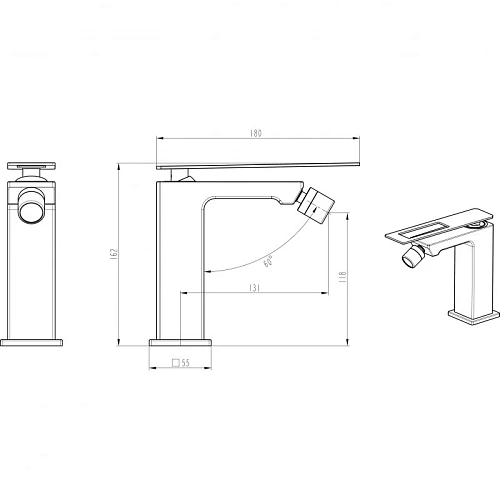 Смеситель для биде Boheme BlackGold 146-BG.2 Смеситель для биде Boheme BlackGold 146-BG.2
