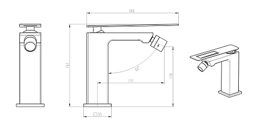 Смеситель для биде Boheme WhiteGold 146-WG Смеситель для биде Boheme WhiteGold 146-WG