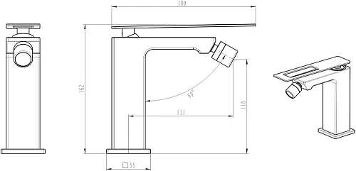 Смеситель для биде Boheme BlackRed 146-BR.2 Смеситель для биде Boheme BlackRed 146-BR.2
