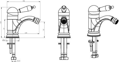 Смеситель для биде Boheme CRYSTAL 286-CRST Смеситель для биде Boheme CRYSTAL 286-CRST