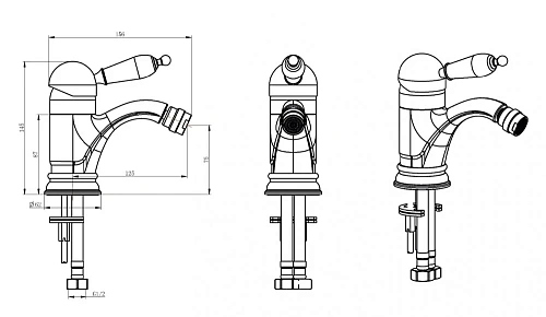 Смеситель для биде Boheme CRYSTAL хром (одноручковый) 266-CRST Смеситель для биде Boheme CRYSTAL хром (одноручковый) 266-CRST