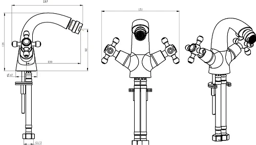 Смеситель для биде Boheme IMPERIALE Presente 336 Смеситель для биде Boheme IMPERIALE Presente 336
