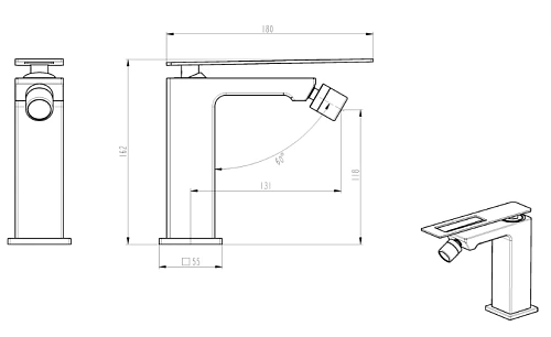 Смеситель для биде Boheme Q 146-WUW WhiteUW Смеситель для биде Boheme Q 146-WUW WhiteUW