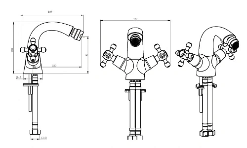 Смеситель для биде Boheme ROYAL 296-Royal золото Смеситель для биде Boheme ROYAL 296-Royal золото