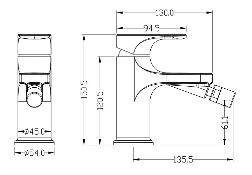 Смеситель для биде Boheme Spectre матовый белый 456-MW Смеситель для биде Boheme Spectre матовый белый 456-MW