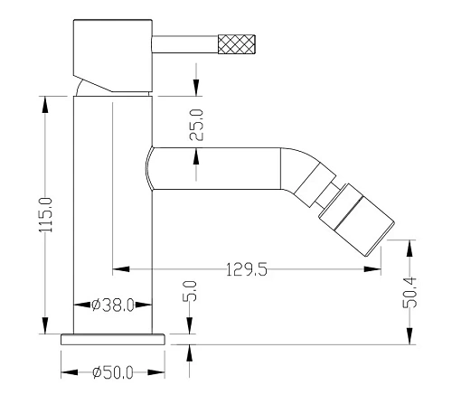 Смеситель для биде Boheme Uno. черный 466-B Смеситель для биде Boheme Uno. черный 466-B