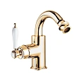 Смеситель для биде CEZARES APHRODITE-BS2-03/24-Bi с донным клапаном, золото 24 карат, ручки белые Смеситель для биде CEZARES APHRODITE-BS2-03/24-Bi с донным клапаном, золото 24 карат, ручки белые