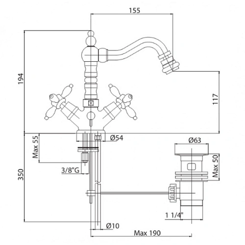 Смеситель для биде Cezares Atlantis Nostalgia (ATLANTIS-NOSTALGIA-BS2-03/24) золото 24 карат Смеситель для биде Cezares Atlantis Nostalgia (ATLANTIS-NOSTALGIA-BS2-03/24) золото 24 карат