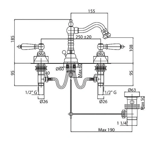 Смеситель для биде CEZARES FIRST-BBS2-03-M Смеситель для биде CEZARES FIRST-BBS2-03-M