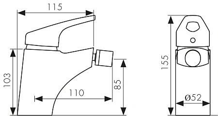 Смеситель для биде Kaiser County хром 55088 Смеситель для биде Kaiser County хром 55088