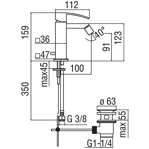 Смеситель для биде NOBILI Ray RY00119/1CR Смеситель для биде NOBILI Ray RY00119/1CR
