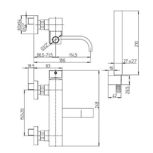 Смеситель для биде Paini Duomo 88F3306KM старая бронза Смеситель для биде Paini Duomo 88F3306KM старая бронза