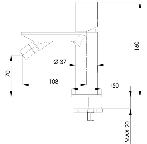 Смеситель для биде Remer Edge EG520CFP, черный брашированный хром Смеситель для биде Remer Edge EG520CFP, черный брашированный хром