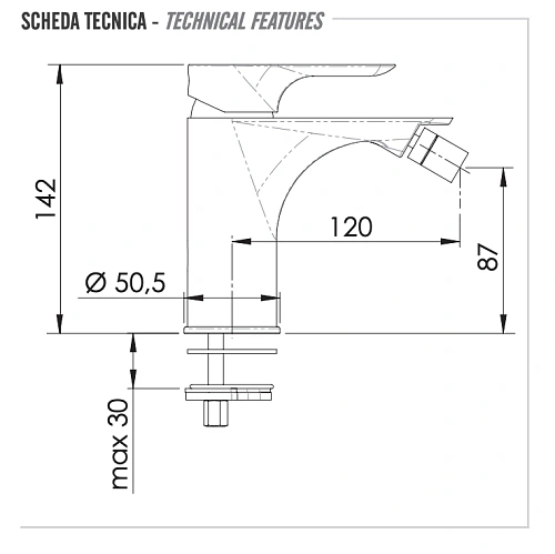 Смеситель для биде Remer Infinity I22 Смеситель для биде Remer Infinity I22