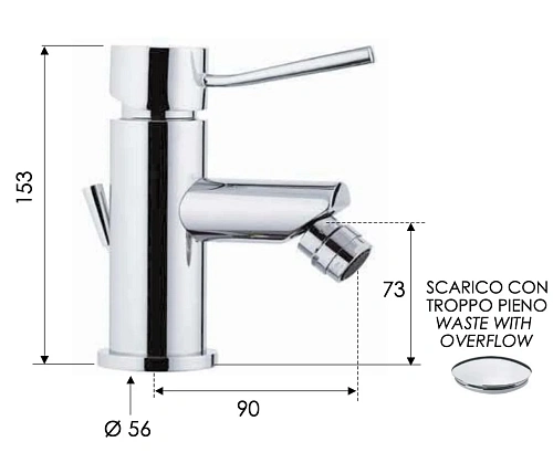 Смеситель для биде Remer Minimal N20 Смеситель для биде Remer Minimal N20