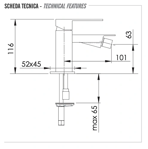 Смеситель для биде Remer Q-Design QD21 Смеситель для биде Remer Q-Design QD21