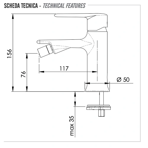 Смеситель для биде Remer Vanity V22 Смеситель для биде Remer Vanity V22