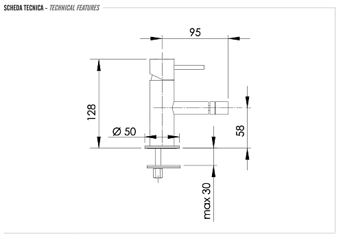 Смеситель для биде Remer X Style INOX SSX20B, нержавеющая сталь Смеситель для биде Remer X Style INOX SSX20B, нержавеющая сталь
