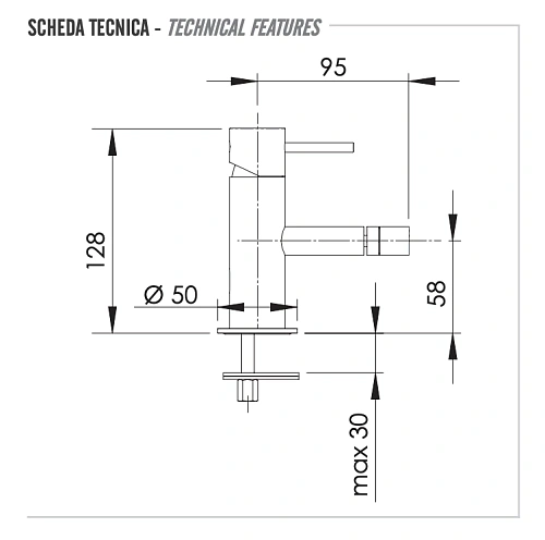 Смеситель для биде Remer X Style X22NO, черный матовый Смеситель для биде Remer X Style X22NO, черный матовый