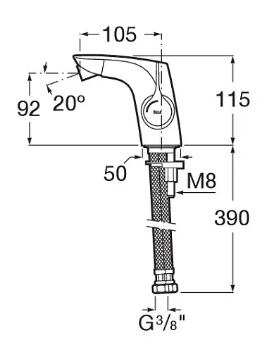 Смеситель для биде Roca Insignia PVD, матовый черный титан, без донного клапана, 5A6A3ANM0 Смеситель для биде Roca Insignia PVD, матовый черный титан, без донного клапана, 5A6A3ANM0
