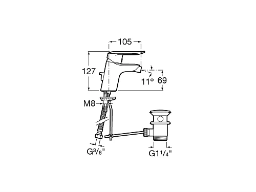 Смеситель для биде Roca Logica 5A6027C00 Смеситель для биде Roca Logica 5A6027C00