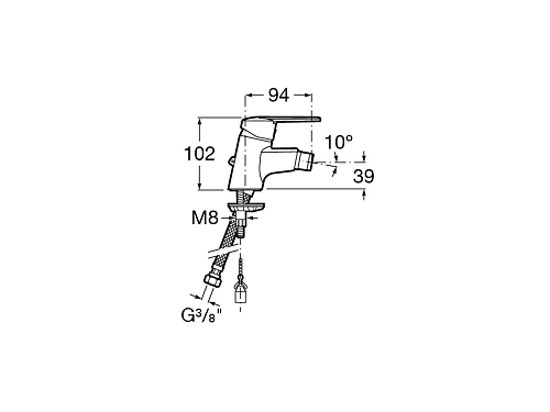 Смеситель для биде Roca Victoria 5A6125C0M Смеситель для биде Roca Victoria 5A6125C0M