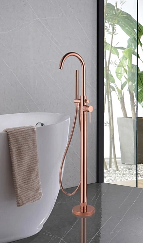 Смеситель для ванны ABBER Wasser Kreis AF8115RGN напольный, розовое золото Смеситель для ванны ABBER Wasser Kreis AF8115RGN напольный, розовое золото