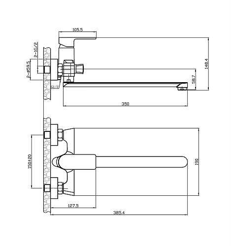 Смеситель для ванны Agger Brilliant A0321100 Смеситель для ванны Agger Brilliant A0321100