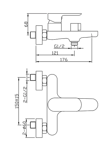 Смеситель для ванны Agger Gorgeous A0210044 Смеситель для ванны Agger Gorgeous A0210044
