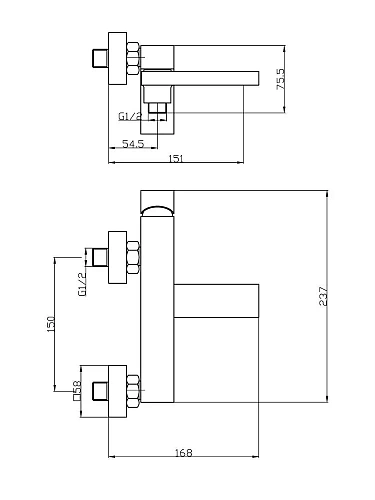 Смеситель для ванны Agger Great A2810011 с декором Смеситель для ванны Agger Great A2810011 с декором