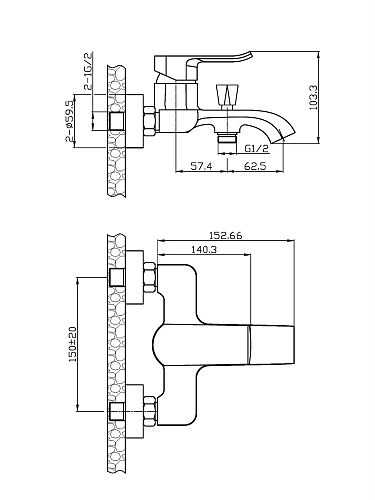 Смеситель для ванны Agger Happy A0410000 Смеситель для ванны Agger Happy A0410000