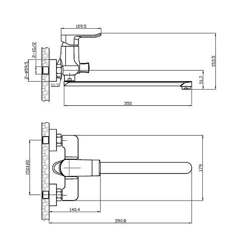 Смеситель для ванны Agger Happy A0421100 Смеситель для ванны Agger Happy A0421100
