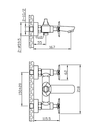 Смеситель для ванны Agger Love A1010000 Смеситель для ванны Agger Love A1010000