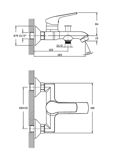 Смеситель для ванны Agger Merry A1310000 Смеситель для ванны Agger Merry A1310000